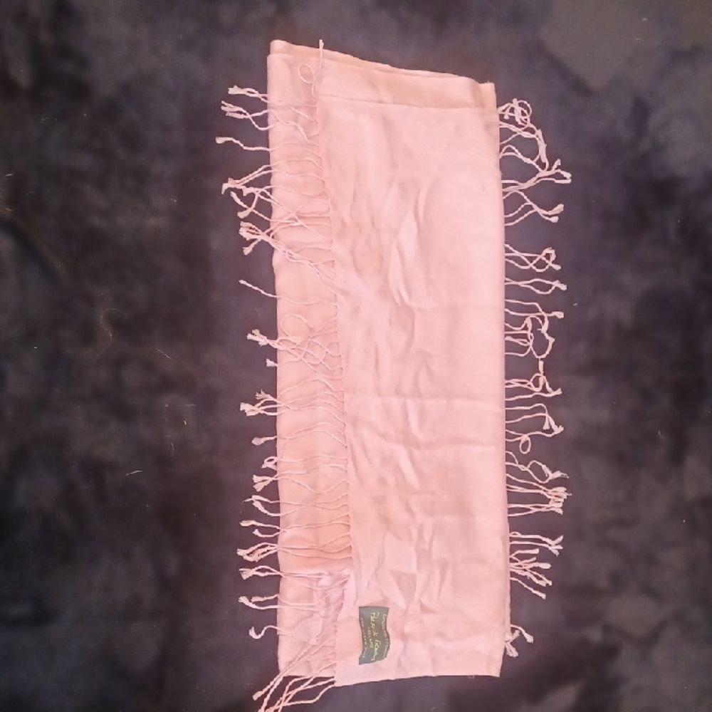 Patrick Francis Elegant Pink Fringed Scarf